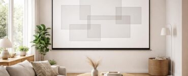 découvrez comment aménager votre salon en testant la taille des cadres directement sur un écran de projection pour un rendu optimal et harmonieux.