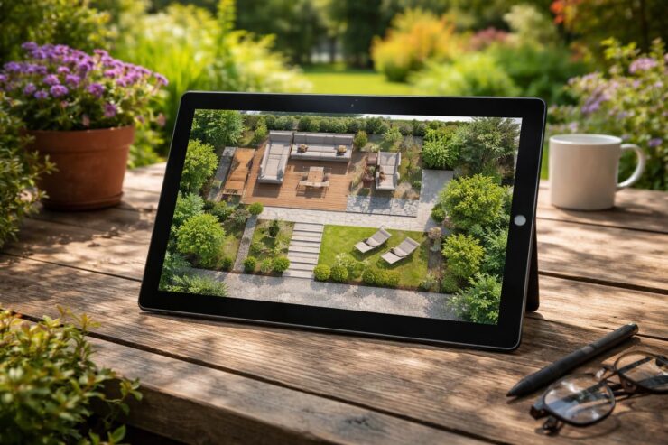 découvrez comment concevoir et aménager votre terrasse grâce à un plan d'aménagement extérieur spécialement conçu pour tablette sous windows 10. simplicité et efficacité au bout des doigts.