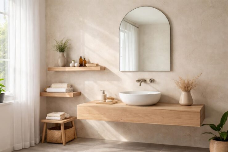 découvrez comment allier modernité et tradition dans votre salle de bain grâce à l'enduit à la chaux, pour un rendu esthétique, naturel et durable.