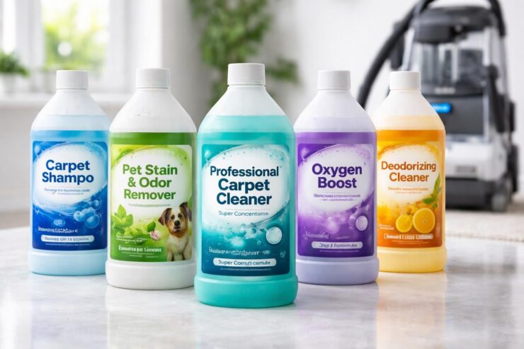 découvrez le top 5 des détergents pour shampouineuse qui garantissent un nettoyage en profondeur et une fraîcheur impeccable de vos tapis et moquettes.