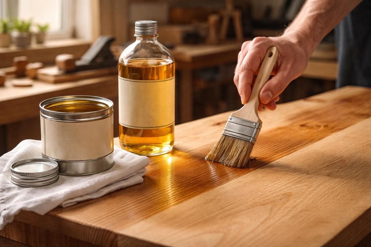 découvrez comment protéger efficacement vos surfaces en bois avec un mélange naturel d'huile de lin et d'essence de térébenthine pour une finition durable et résistante.