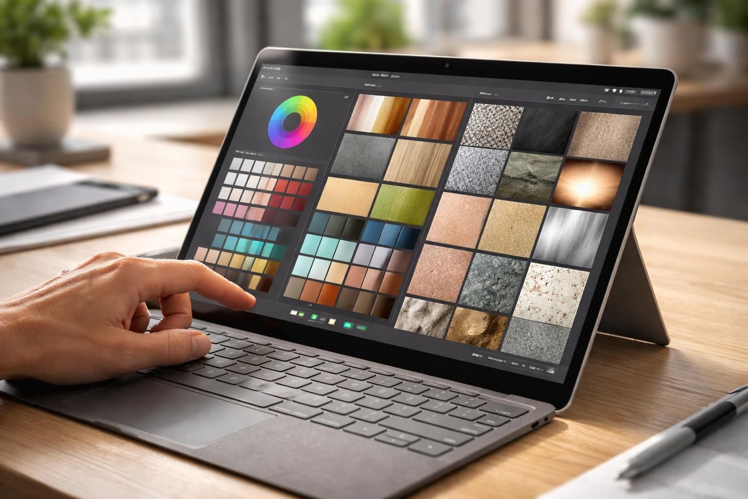 découvrez comment tester facilement les palettes de couleurs et les matières pour votre décoration intérieure directement sur une tablette tactile microsoft. simplifiez vos choix déco avec la technologie.