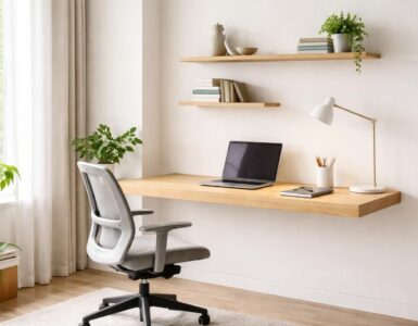 découvrez les avantages d'un plan de travail fixé au mur pour optimiser l'espace et le confort de votre bureau à domicile.