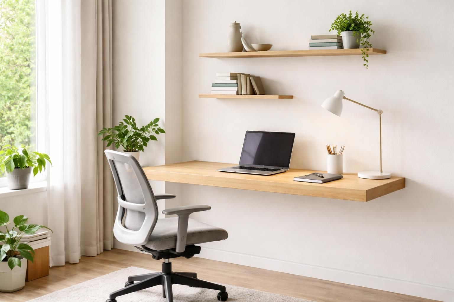 découvrez les avantages d'un plan de travail fixé au mur pour optimiser l'espace et le confort de votre bureau à domicile.
