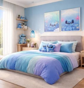 découvrez nos conseils pour harmoniser les couleurs dans une déco chambre stitch et créez un espace à la fois ludique et harmonieux.