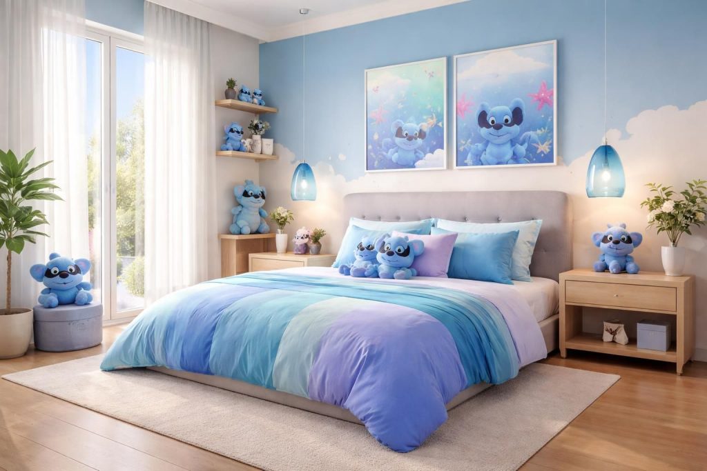 découvrez nos conseils pour harmoniser les couleurs dans une déco chambre stitch et créez un espace à la fois ludique et harmonieux.