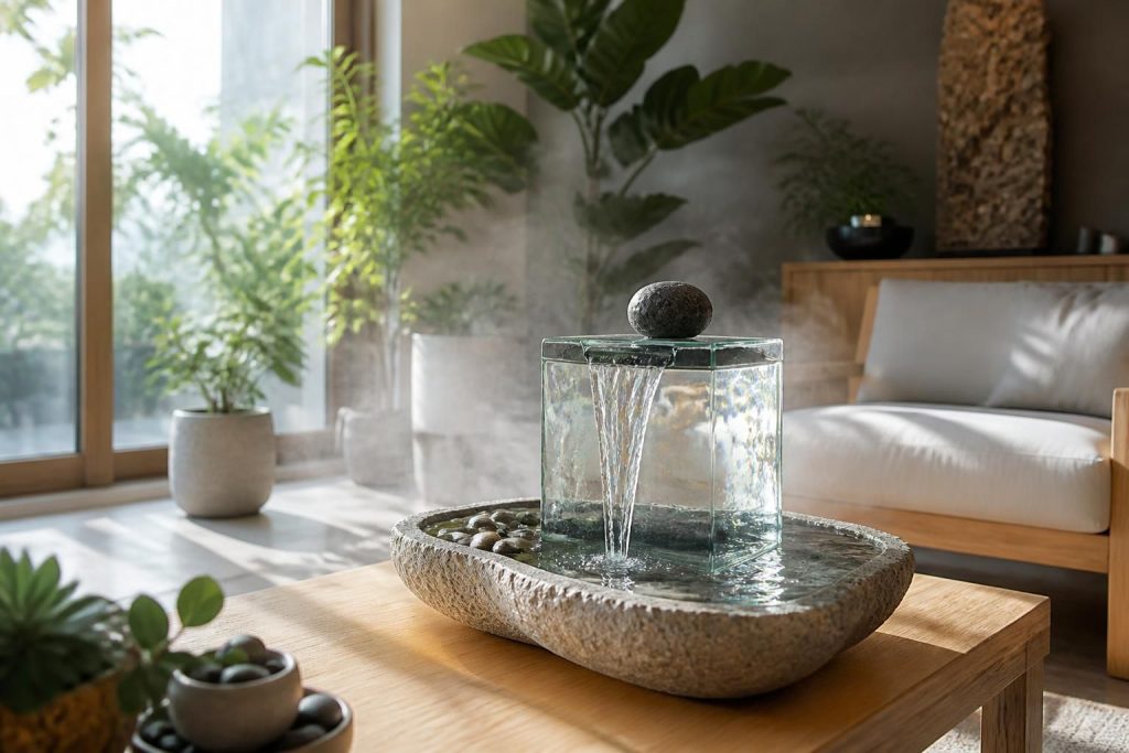 découvrez comment les fontaines à eau décoratives d'intérieur améliorent la qualité de l'air ambiant tout en apportant une touche esthétique et apaisante à votre espace de vie.