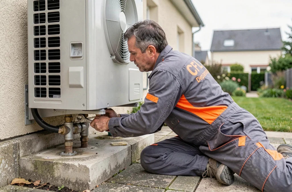 Technicien CFL Dépannage en intervention sur une pompe à chaleur extérieure